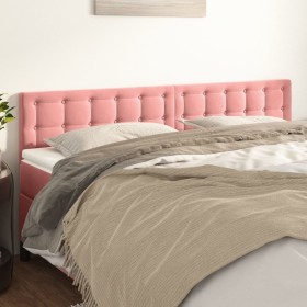Cabeceros 2 unidades de terciopelo rosa 90x5x78/88 cm de vidaXL, Cabeceros y pies de cama - Ref: Foro24-346515, Precio: 61,09...