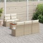 Conjunto de sofás de jardín 6 pcs Beige ratán sintético en Sofás de exterior | Comprar online en Foru.es