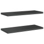Estantes de pared 2 uds acero inoxidable negro 75x30x3 cm en Estanterías | Comprar online en Foru.es
