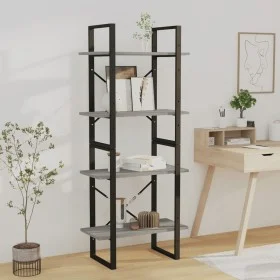 4-stufiges graues Sperrholzregal 60x30x140 cm von vidaXL, Bücherregale und Regale - Ref: Foro24-821310, Preis: 49,21 €, Rabat...