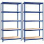 Estantería 5 niveles 2 uds acero y madera contrachapada azul de vidaXL, Estanterías industriales - Ref: Foro24-152866, Precio...