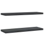 Estantes de pared 2 uds acero inoxidable negro 75x23,5x3 cm en Estanterías | Comprar online en Foru.es