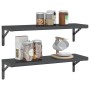 Estantes de pared 2 uds acero inoxidable negro 75x23,5x3 cm en Estanterías | Comprar online en Foru.es
