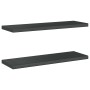 Estantes de pared 2 uds acero inoxidable negro 75x23,5x3 cm en Estanterías | Comprar online en Foru.es