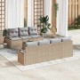 Conjunto de sofás de jardín 8 pcs Beige ratán sintético en Sofás de exterior | Comprar online en Foru.es