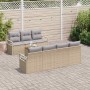 Conjunto de sofás de jardín 8 pcs Beige ratán sintético en Sofás de exterior | Comprar online en Foru.es