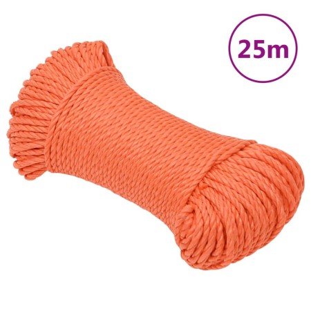 Cuerda de trabajo polipropileno naranja 8 mm 25 m de vidaXL, Sogas y cuerdas metálicas - Ref: Foro24-152928, Precio: 9,26 €, ...