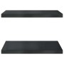 Estantes de pared 2 uds acero inoxidable negro 50x40x3 cm en Estanterías | Comprar online en Foru.es