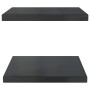 Estantes de pared 2 uds acero inoxidable negro 50x40x3 cm en Estanterías | Comprar online en Foru.es