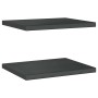 Estantes de pared 2 uds acero inoxidable negro 50x40x3 cm en Estanterías | Comprar online en Foru.es