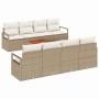 Conjunto de sofás de jardín 9 pcs Beige ratán sintético en Sofás de exterior | Comprar online en Foru.es