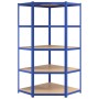 Estantería esquina 5 niveles madera contrachapada y acero azul de vidaXL, Estanterías industriales - Ref: Foro24-152870, Prec...