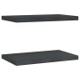Estantes de pared 2 uds acero inoxidable negro 50x30x3 cm en Estanterías | Comprar online en Foru.es