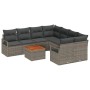Conjunto de sofás de jardín 9 pcs Gris ratán sintético en Sofás de exterior | Comprar online en Foru.es