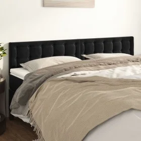 Headboards 2 units of black velvet 90x5x78/88 cm by vidaXL, Headboards and footboards - Ref: Foro24-346512, Price: 73,59 €, D...