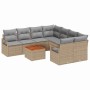Conjunto de sofás de jardín 9 pcs Beige ratán sintético en Sofás de exterior | Comprar online en Foru.es