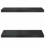 Estantes de pared 2 uds acero inoxidable negro 50x30x3 cm en Estanterías | Comprar online en Foru.es