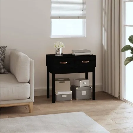 Solid black pine wood console table 76.5x40x75 cm by vidaXL, Side tables - Ref: Foro24-821753, Price: 76,12 €, Discount: %