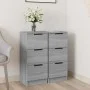 Aparadores 2 uds madera contrachapada gris Sonoma 30x30x70 cm de vidaXL, Aparadores - Ref: Foro24-817015, Precio: 86,59 €, De...