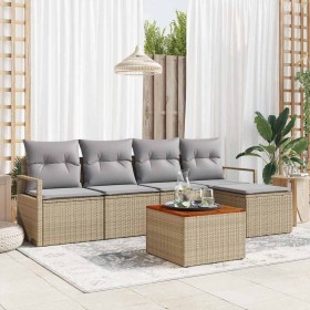 Conjunto de sofás de jardín 6 pcs Beige ratán sintético en Sofás de exterior | Comprar online en Foru.es