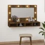 Mueble con espejo y LED color roble ahumado 90x31,5x62 cm de vidaXL, Tocadores de baño - Ref: Foro24-820457, Precio: 60,44 €,...