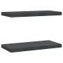 Estantes de pared 2 uds acero inoxidable negro 50x23,5x3 cm en Estanterías | Comprar online en Foru.es
