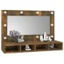 Mueble con espejo y LED color roble ahumado 90x31,5x62 cm de vidaXL, Tocadores de baño - Ref: Foro24-820457, Precio: 60,44 €,...