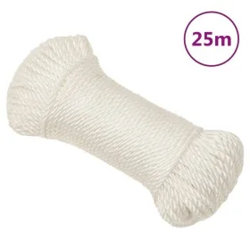 Cuerda de trabajo polipropileno blanco 8 mm 25 m de vidaXL, Sogas y cuerdas metálicas - Ref: Foro24-153045, Precio: 11,25 €, ...