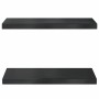 Estantes de pared 2 uds acero inoxidable negro 50x23,5x3 cm en Estanterías | Comprar online en Foru.es