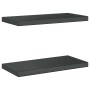 Estantes de pared 2 uds acero inoxidable negro 50x23,5x3 cm en Estanterías | Comprar online en Foru.es