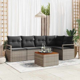 Conjunto de sofás de jardín 6 pcs Gris ratán sintético en Sofás de exterior | Comprar online en Foru.es
