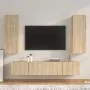 Set de muebles para TV 4 pzas madera contrachapada roble Sonoma de vidaXL, Muebles TV - Ref: Foro24-3114200, Precio: 153,27 €...