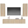 Set de muebles para TV 4 pzas madera contrachapada roble Sonoma de vidaXL, Muebles TV - Ref: Foro24-3114200, Precio: 158,05 €...