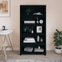 Estantería madera maciza de pino negra 80x35x154 cm de vidaXL, Librerías y estanterías - Ref: Foro24-821693, Precio: 148,30 €...