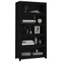 Estantería madera maciza de pino negra 80x35x154 cm de vidaXL, Librerías y estanterías - Ref: Foro24-821693, Precio: 148,30 €...