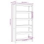 Estantería madera maciza de pino negra 80x35x154 cm de vidaXL, Librerías y estanterías - Ref: Foro24-821693, Precio: 148,30 €...