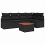 Conjunto de sofás de jardín 6 pcs Negro ratán sintético en Sofás de exterior | Comprar online en Foru.es