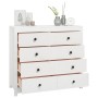 Armario auxiliar madera maciza de pino blanco 100x40x90 cm de vidaXL, Aparadores - Ref: Foro24-821770, Precio: 232,21 €, Desc...