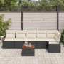Conjunto de sofás de jardín 7 pcs Negro ratán sintético en Sofás de exterior | Comprar online en Foru.es