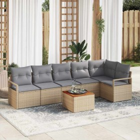 Conjunto de sofás de jardín 7 pcs Beige ratán sintético en Sofás de exterior | Comprar online en Foru.es