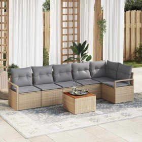 Conjunto de sofás de jardín 7 pcs Beige ratán sintético en Sofás de exterior | Comprar online en Foru.es
