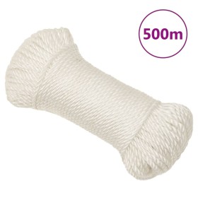 Cuerda de trabajo polipropileno blanco 6 mm 500 m de vidaXL, Sogas y cuerdas metálicas - Ref: Foro24-153044, Precio: 56,66 €,...