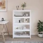 Estantería madera maciza de pino blanca 80x35x126 cm de vidaXL, Librerías y estanterías - Ref: Foro24-821685, Precio: 139,13 ...