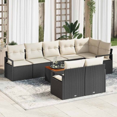 Conjunto de sofás de jardín 9 pcs Negro ratán sintético en Sofás de exterior | Comprar online en Foru.es