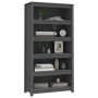 Estantería madera maciza de pino gris 80x35x154 cm de vidaXL, Librerías y estanterías - Ref: Foro24-821691, Precio: 148,30 €,...