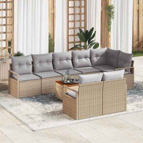 Conjunto de sofás de jardín 9 pcs Beige ratán sintético en Sofás de exterior | Comprar online en Foru.es