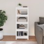 Estantería madera maciza de pino blanca 50 x 35 x 125,5 cm de vidaXL, Librerías y estanterías - Ref: Foro24-821710, Precio: 8...