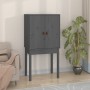 Aparador alto madera maciza de pino gris 60x40x120 cm de vidaXL, Aparadores - Ref: Foro24-821746, Precio: 98,86 €, Descuento: %