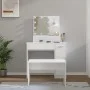 White plywood LED vanity set by vidaXL, Bedroom Dressers - Ref: Foro24-3114115, Price: 137,49 €, Discount: %