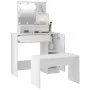 Juego de tocador con LED madera contrachapada blanco de vidaXL, Tocadores para dormitorios - Ref: Foro24-3114115, Precio: 137...